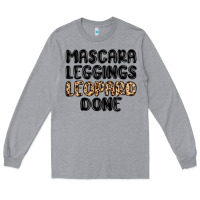 Heather Grey mascara leopard done Long Sleeve Tee - MaliasSmallBusiness