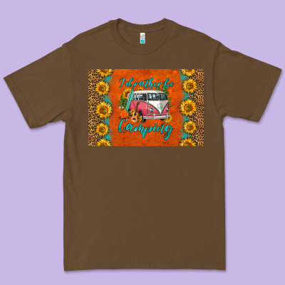 I'd Rather Be Camping Skinny Metal Can Holder Premium Tee Designed By Hra Design Shop