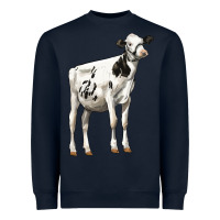 Navy Holstein Heifer Heavyweight Sweatshirt - LillyAllenDesigns