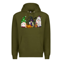 Army Green Halloween gnomes Premium Hoodie - NancyCooperArtShop