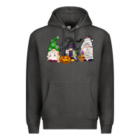 Charcoal Heather Halloween gnomes Premium Hoodie - NancyCooperArtShop