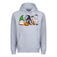 Heather Grey Halloween gnomes Premium Hoodie - NancyCooperArtShop