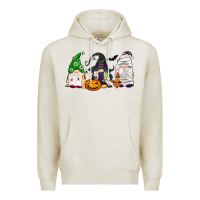 Oatmeal Heather Halloween gnomes Premium Hoodie - NancyCooperArtShop