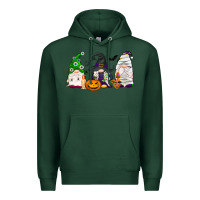 Sports Green Halloween gnomes Premium Hoodie - NancyCooperArtShop