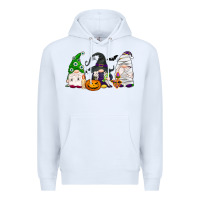 White Halloween gnomes Premium Hoodie - NancyCooperArtShop