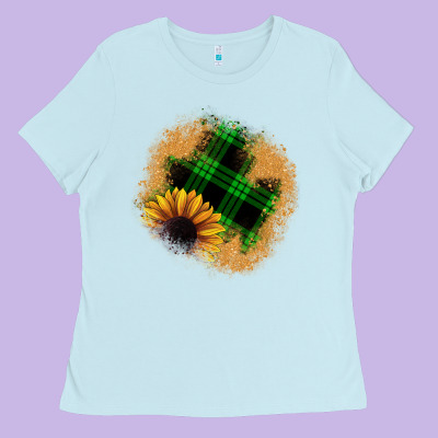 Sunflower Christmas Patch Ladies Tee Designed By Jahusdesignshop