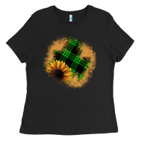 Black sunflower christmas patch Ladies Tee - JahusDesignShop