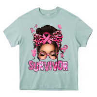 Arona breast cancer survivor afro messy bun Heavy Core Tee - texasbilliewilder
