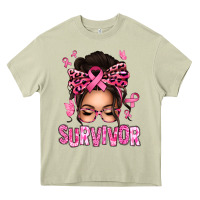 Mossy breast cancer survivor afro messy bun Heavy Core Tee - texasbilliewilder