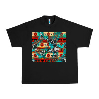 Black aztec leopard cowhide turquoise Urban Heavy Tee - BarkalooDesign