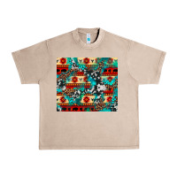 French Oak aztec leopard cowhide turquoise Urban Heavy Tee - BarkalooDesign