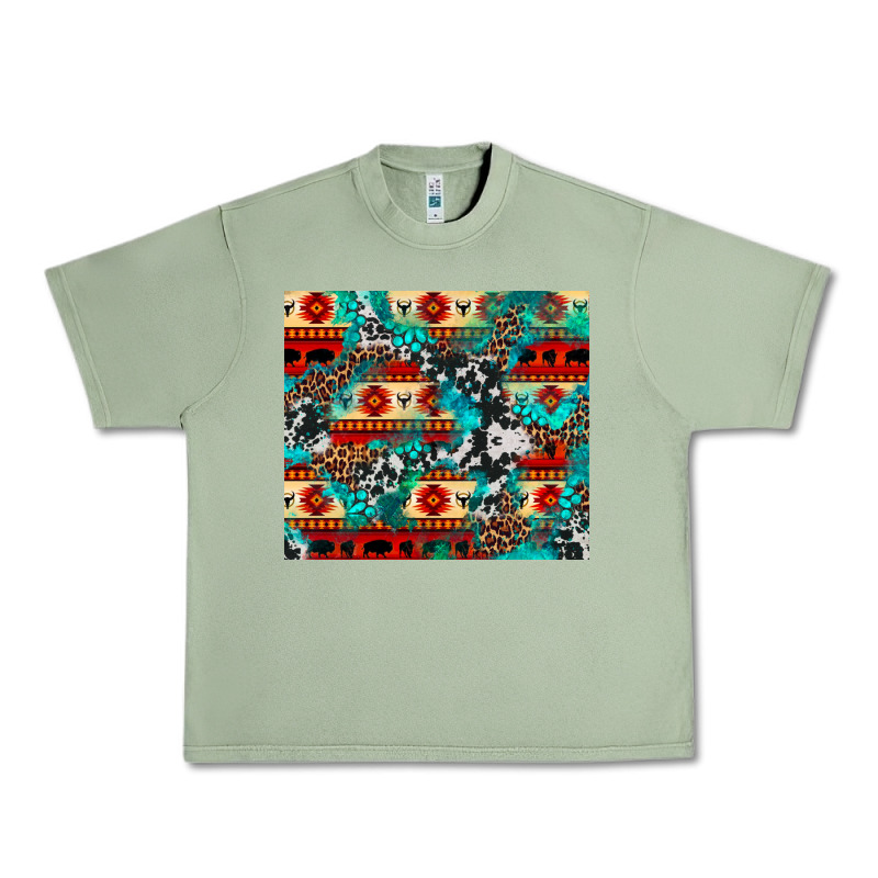 Aztec Leopard Cowhide Turquoise Urban Heavy Tee by BarkalooDesign | Teevron