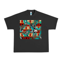 Pigment Black aztec leopard cowhide turquoise Urban Heavy Tee - BarkalooDesign