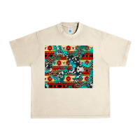 Sandshell aztec leopard cowhide turquoise Urban Heavy Tee - BarkalooDesign