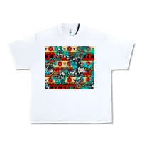 White aztec leopard cowhide turquoise Urban Heavy Tee - BarkalooDesign