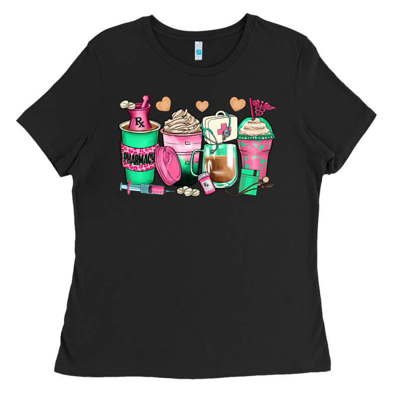 Pharmacy Coffee Cups Ladies Tee by Zillion Design Studio | Teevron