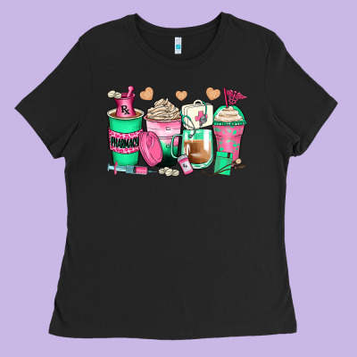 Pharmacy Coffee Cups Ladies Tee Designed By Zillion Design Studio