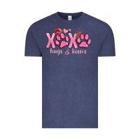 Vintage Denim xoxo hugs and kisses paws Vintage Tee - NancyCooperArtShop