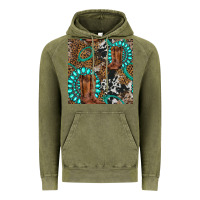 Vintage Olive cowboy boot and gemstone Vintage Hoodie - BundleAndBundleShop