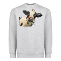 Heather Grey holstein heifer face Heavyweight Sweatshirt - LillyAllenDesigns