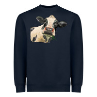 Navy holstein heifer face Heavyweight Sweatshirt - LillyAllenDesigns