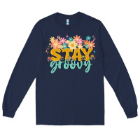 Navy stay groovy Long Sleeve Tee - MaliasSmallBusiness