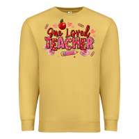 Antique Gold one loved teacher afro messy bun Premium Sweatshirt - texasbilliewilder