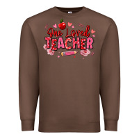 Chestnut one loved teacher afro messy bun Premium Sweatshirt - texasbilliewilder