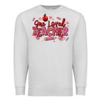 Dove Grey one loved teacher afro messy bun Premium Sweatshirt - texasbilliewilder