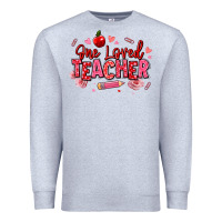 Heather Grey one loved teacher afro messy bun Premium Sweatshirt - texasbilliewilder