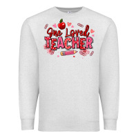 Oatmeal Heather one loved teacher afro messy bun Premium Sweatshirt - texasbilliewilder