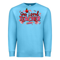 Ocean Blue one loved teacher afro messy bun Premium Sweatshirt - texasbilliewilder