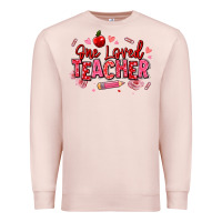 Pale Pink one loved teacher afro messy bun Premium Sweatshirt - texasbilliewilder
