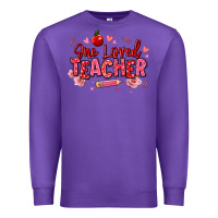 Purple one loved teacher afro messy bun Premium Sweatshirt - texasbilliewilder
