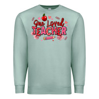 Seafoam one loved teacher afro messy bun Premium Sweatshirt - texasbilliewilder