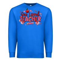 True Royal one loved teacher afro messy bun Premium Sweatshirt - texasbilliewilder