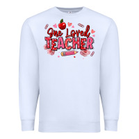 White one loved teacher afro messy bun Premium Sweatshirt - texasbilliewilder