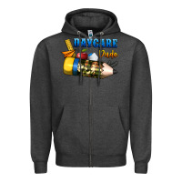 Charcoal Heather daycare dude Zipper Hoodie - BundleAndBundleShop