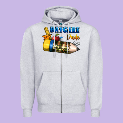 Daycare Dude Zipper Hoodie Designed By Bundleandbundleshop