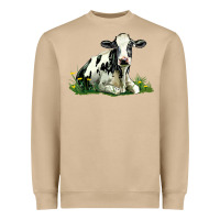 Mushroom holstein cow sitting Heavyweight Sweatshirt - LillyAllenDesigns