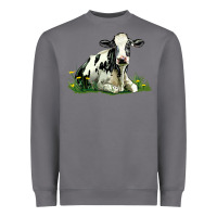 Storm holstein cow sitting Heavyweight Sweatshirt - LillyAllenDesigns
