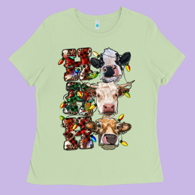 Hohoho Cows Ladies Tee Designed By Ranaportraitstore