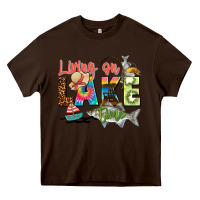Chocolate Brown living on lake time Heavy Core Tee - Zillion Design Studio