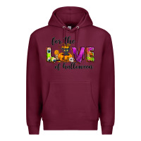 Burgundy For the love of Halloween Premium Hoodie - NancyCooperArtShop
