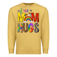 Antique Gold Free Mom Hugs with Butterflies Premium Sweatshirt - texasbilliewilder