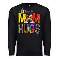 Black Free Mom Hugs with Butterflies Premium Sweatshirt - texasbilliewilder