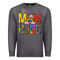 Charcoal Heather Free Mom Hugs with Butterflies Premium Sweatshirt - texasbilliewilder