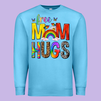 Free Mom Hugs With Butterflies Premium Sweatshirt Designed By Texasbilliewilder
