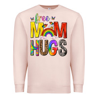 Pale Pink Free Mom Hugs with Butterflies Premium Sweatshirt - texasbilliewilder