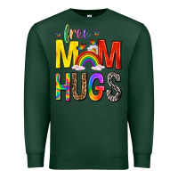 Sports Green Free Mom Hugs with Butterflies Premium Sweatshirt - texasbilliewilder